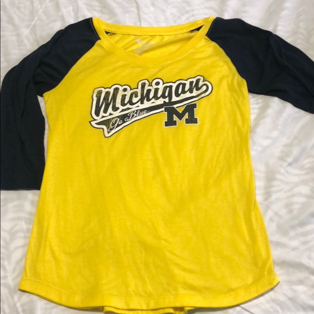 3/4 sleeve Michigan shirt